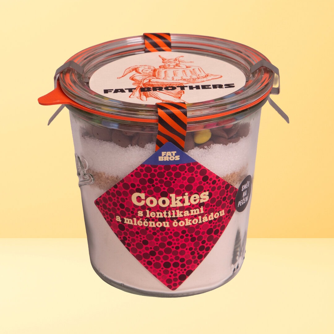 D317AC46-F840-409E-A9D0-A7CF9D1D9624 Koláčky Cookies s lentilkami a mléčnou čokoládou v dóze
