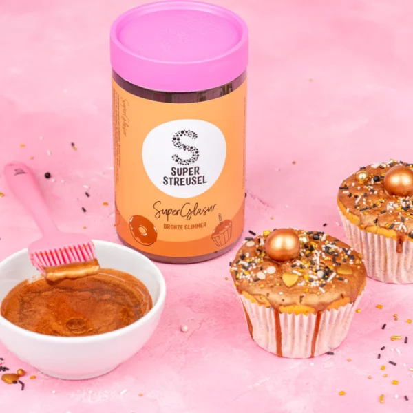 Třpytivá super glazura – měděná – na muffiny, koláče a dorty