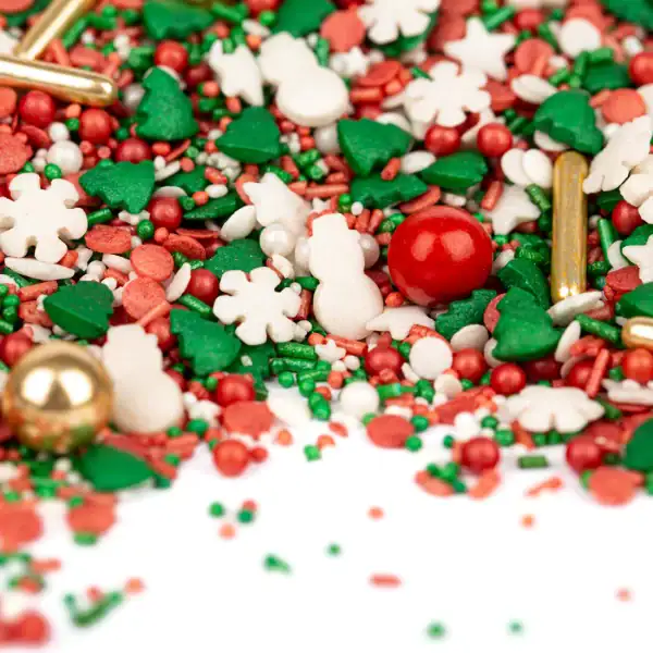 Velká sada klasické červeno-zelené Vánoce - perníky, 3 polevy, posyp a silikonová podložka zdarma